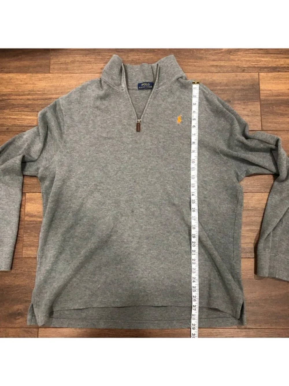 Polo Ralph Lauren Mens Sz XL Quarter Zip Sweater Gray Cotton Mock Neck LOT OF 2
